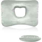 Yuibthr Ear Piercing Pillow for Side Sleepers with Ear-Shaped Hole for Ear Pain, Reversible Satin &amp; Cotton Washable and Adjustable Ergonomic Ear Guard Protector for Side Sleeping