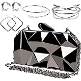 Women Lattice Gold Clutch Purses - Geometric Lattice Metal Clutch Evening Bag Women Golden Stone Cut Clutch Purse for Party