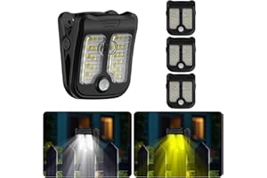 Tryme Small Solar Lights for Chain Link Fence Outdoor Motion Sensor Clip on Solar Lights for Garden Gate Deck Step Patio Camping 4 Pack
