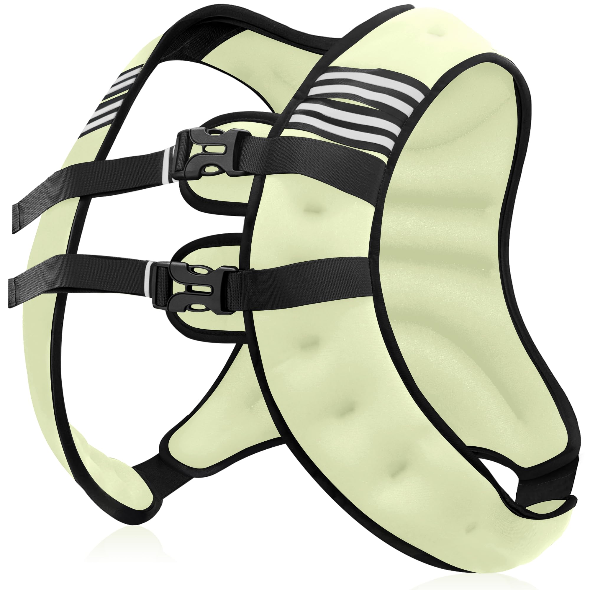 NATURELUX Weighted Vest with Reflective Stripe and Adjustable Buckle Straps, Pale Green, 15 lbs Image