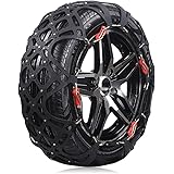 Generic Car Winter Snow Chains for Car SUV Truck Emergency Anti-slip Chain Free of Jack with 195mm-255mm Tire Width (Large/Extra Wide)