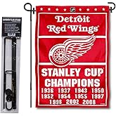 Detroit Red Wings 11 Time Champions Garden Flag and Pole Stand Holder