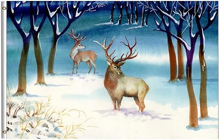 Amazon Com Wamika Winter Flag 4x6 Ft Merry Christmas Reindeer