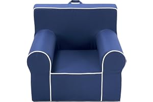 Heritage Kids Navy Everywhere Foam Armchair with Carry Handle and Removable Cover,25"x21"x 22",Ages 3+