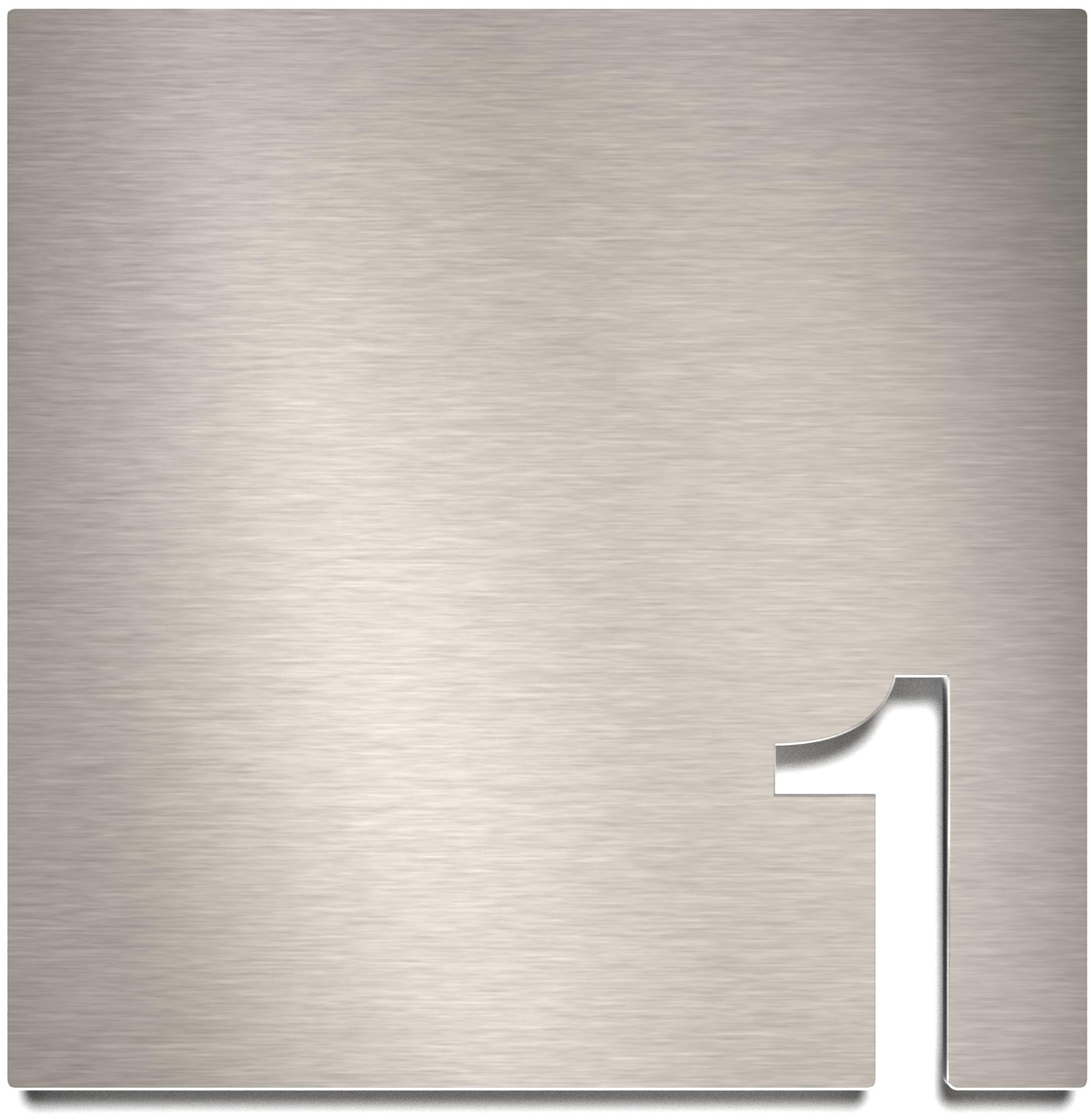 INOXSIGN Z.03.001.E Stainless Steel Room Number 1 Self-Adhesive and Easy Care Design Room Number