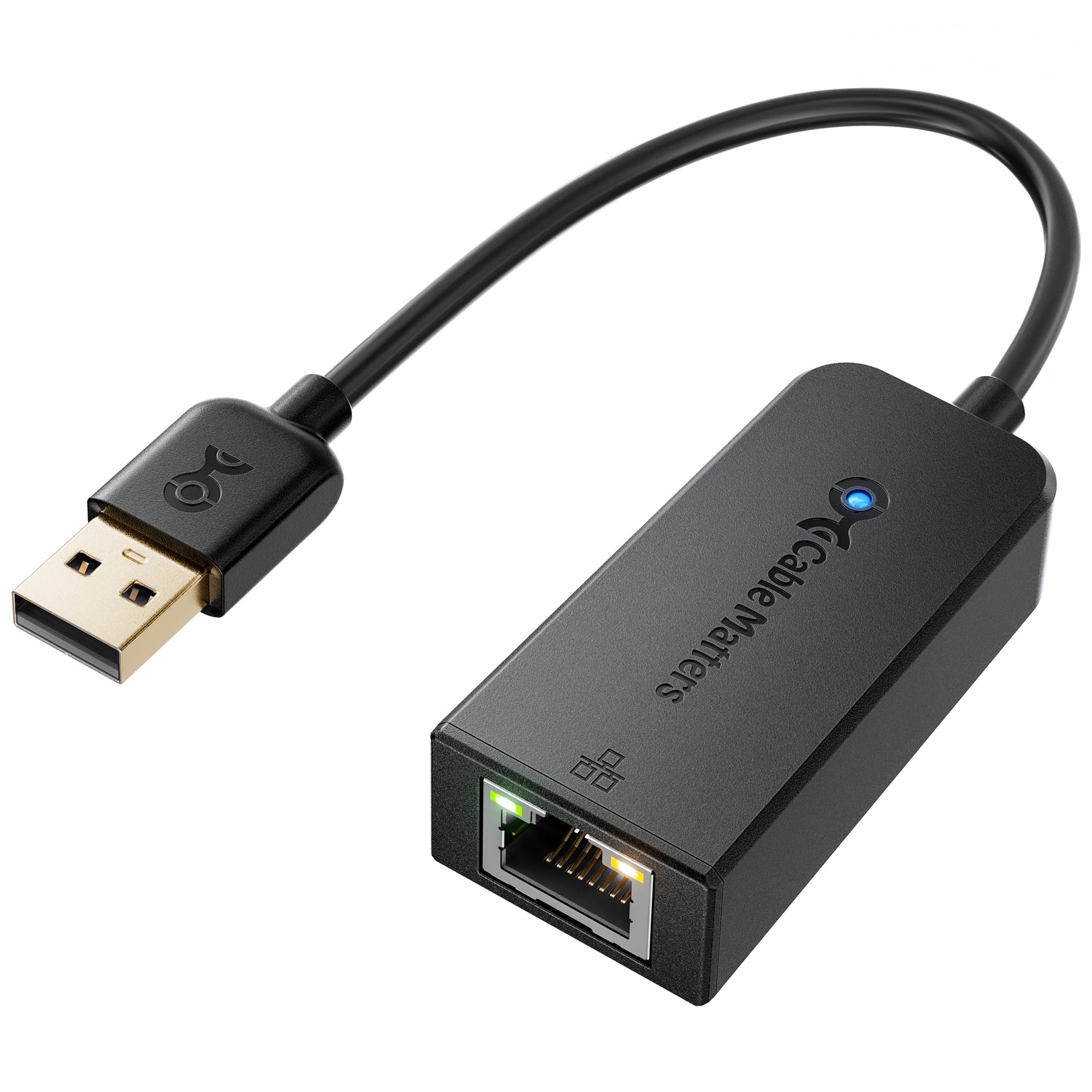 Cable Matters USB 2.0 to Ethernet Adapter (USB to RJ45) Supporting 10/100 Mbps Ethernet Network in Black
