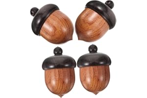 LIGHTAOTAO 4pcs Acorn Charm Pendant for DIY Jewelry Making Smooth Wooden Acorn Craft Charms for Bracelet