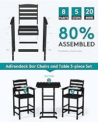SERWALL 4 Pieces Outdoor Patio Bar Set with 9ft