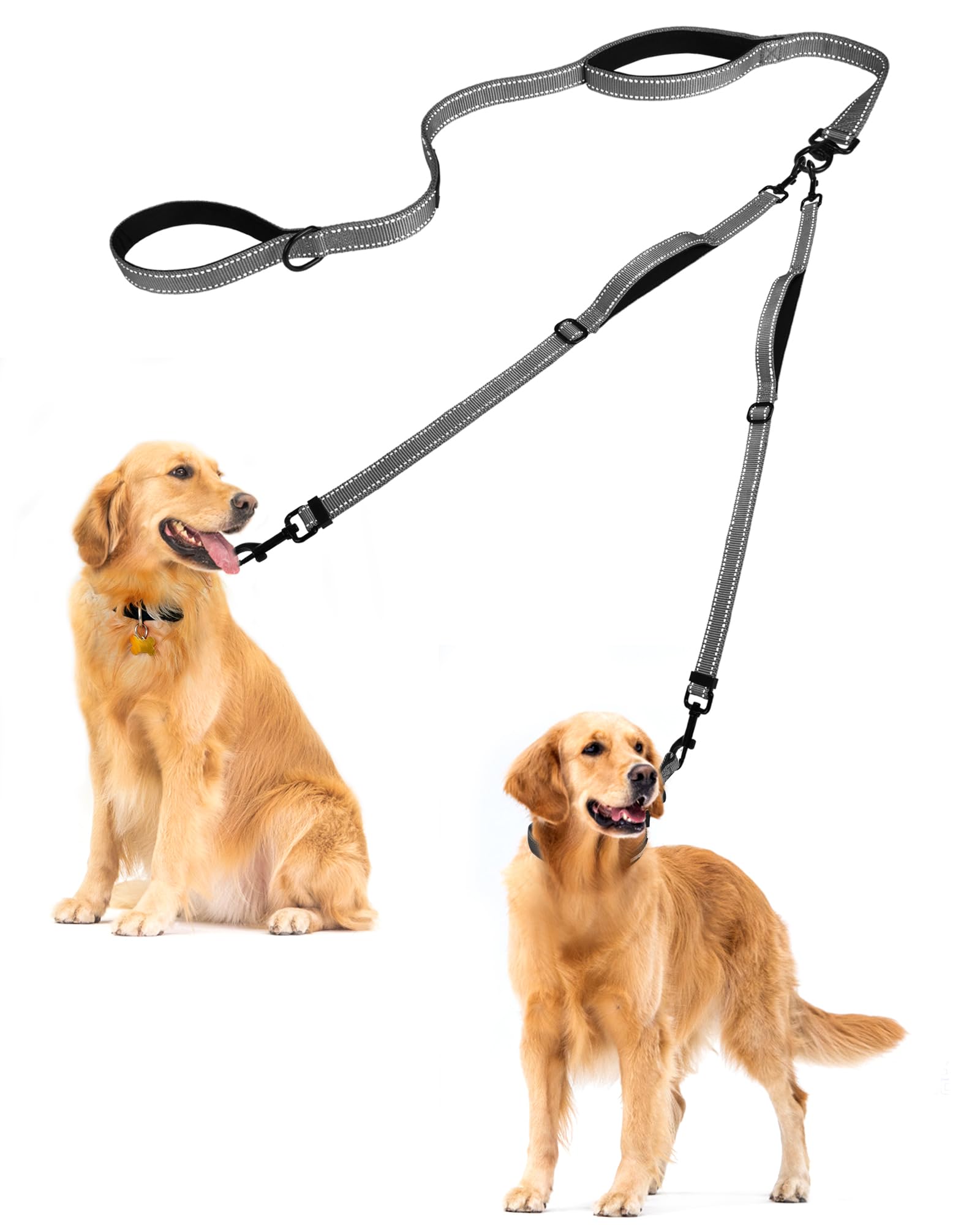 Photo 1 of (missing pieces) PetBonus Double Dog Leash, No Tangle Dual Leash, Reflective Walking Training Lead, 4 Comfortable Padded