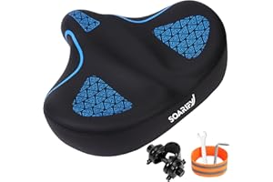 SOARIFY Comfort Bike Seat, Extra Large Oversized Bicycle Seat for Men Women,Waterproof Bike Saddle Replacement for City Bikes, Exercise Bikes, Cruiser, City Bikes