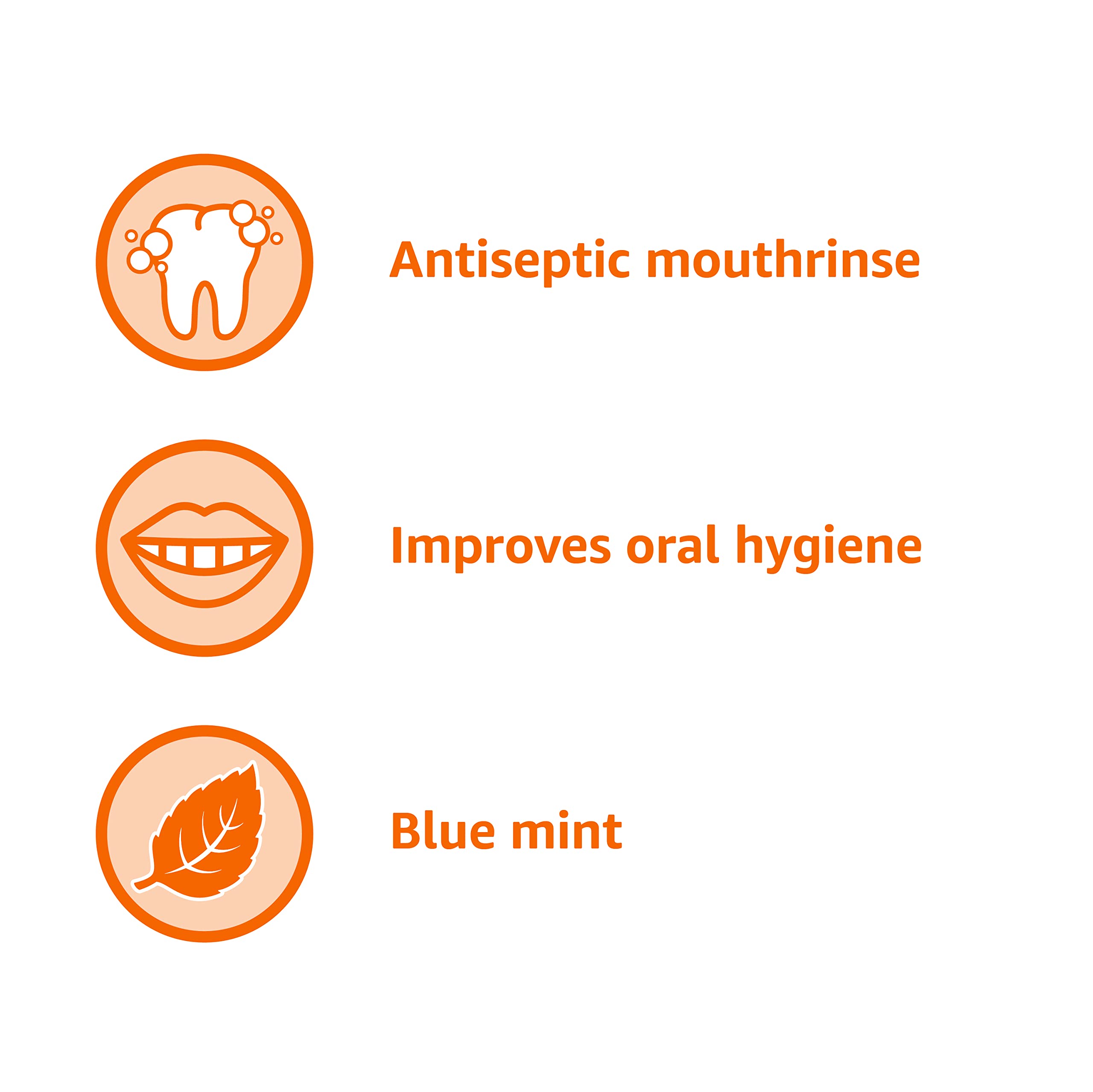 Amazon Basics Antiseptic Mouthwash, Blue Mint, 1 Liter, 33.8 Fluid Ounces, 1-Pack (Previously Solimo)