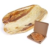 BTEOBFY Natural Wood Fruit Bowl, Unique Handmade Wood Serving Platter, Fruit Snack Dish for Sandwich Bread Serving, Appetizer Display, Vintage Ring Dish, Hand Carved Artworks,13-14in