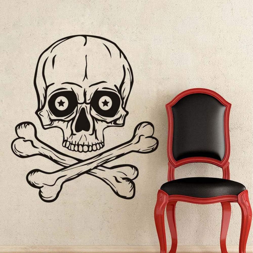 Esqueleto Etiqueta De La Pared Extraíble Cráneo Horror Pirata Huesos