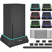 Cooling Fan for Xbox Series X Mviioe Xbox Series X Cooling Stand with LED Indicator, Extra Big Turbo Fan, USB 2.0 Ports (Only