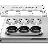 Suoman 2-Pack for Samsung Galaxy Z Fold 7 Camera Lens Protector, [CD Lines] Metal Texture Style Tempered Glass Camera Lens Cover [Positioning Assistance]-Silver