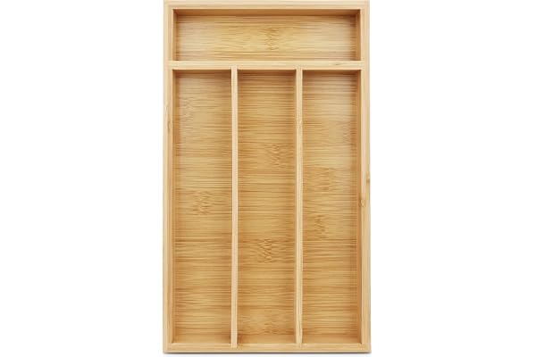 shenee Small Silverware Organizer, Bamboo Drawer Organize, Bamboo Silverware Drawer Organizer, Spoon Flatware Storage with Gr