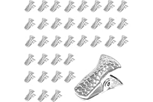 YUCHIYA 35 Pack Mini Metal Alligator Clips for Crafts Non-Slip Silicone-Coated Retro DIY Badge Small Spring Clips (Silver)
