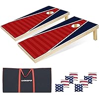 Cornhole Spiel Set 60x30cm - Mit 2 Brettern & 8 Sitzsäcken | Massivholz Outdoor Wurfspiel