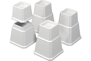 Napnapday Bed Risers 7 inch Heavy Duty in Adjustable Heights of 7, 4 or 3 Inches Bed Elevators, 1,500 lbs Lifts Up Furniture Riser for Sofa and Table Set of 4, White