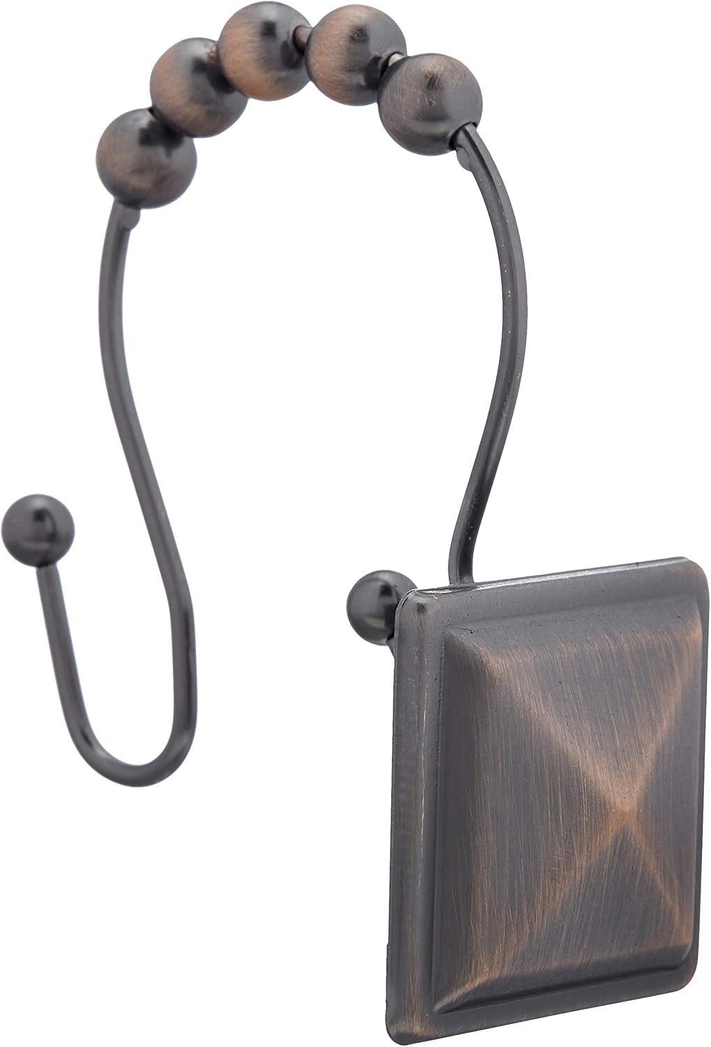 AmazonBasics Shower Curtain Hooks Peaked Square, OilRubbed Bronze