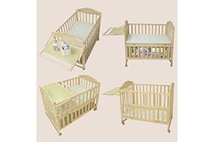 Flwrgirl Portable Mini Baby Crib - Cunas para Bebes with Changing Shelf and Mattress Included,2025 Wheeled Wood Baby Bassinet,Bassinet Bedside Co Sleeper for Small Room,Unpainted