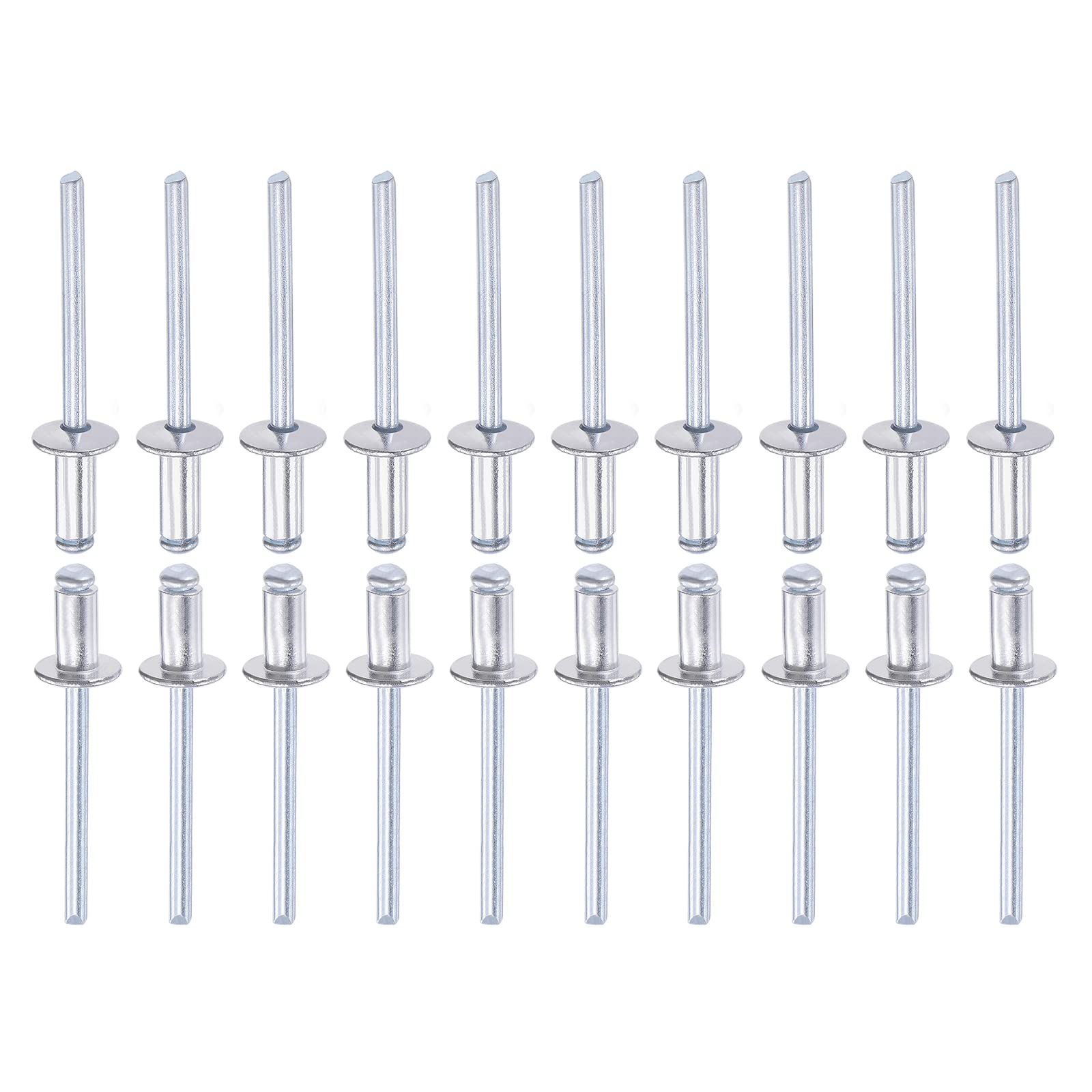 DTGN 5mm x 10mm (DXL) Blind Rivets - 60Pack - Good for Machinery Joining - Aluminum Dome Open End Rivet