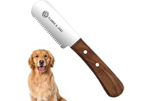 Professional Dog Grooming Hand Stripping Knife, Stripper Trimmer Tool, Red Meranti Wooded Handle Non Slip Grip with Tripping 