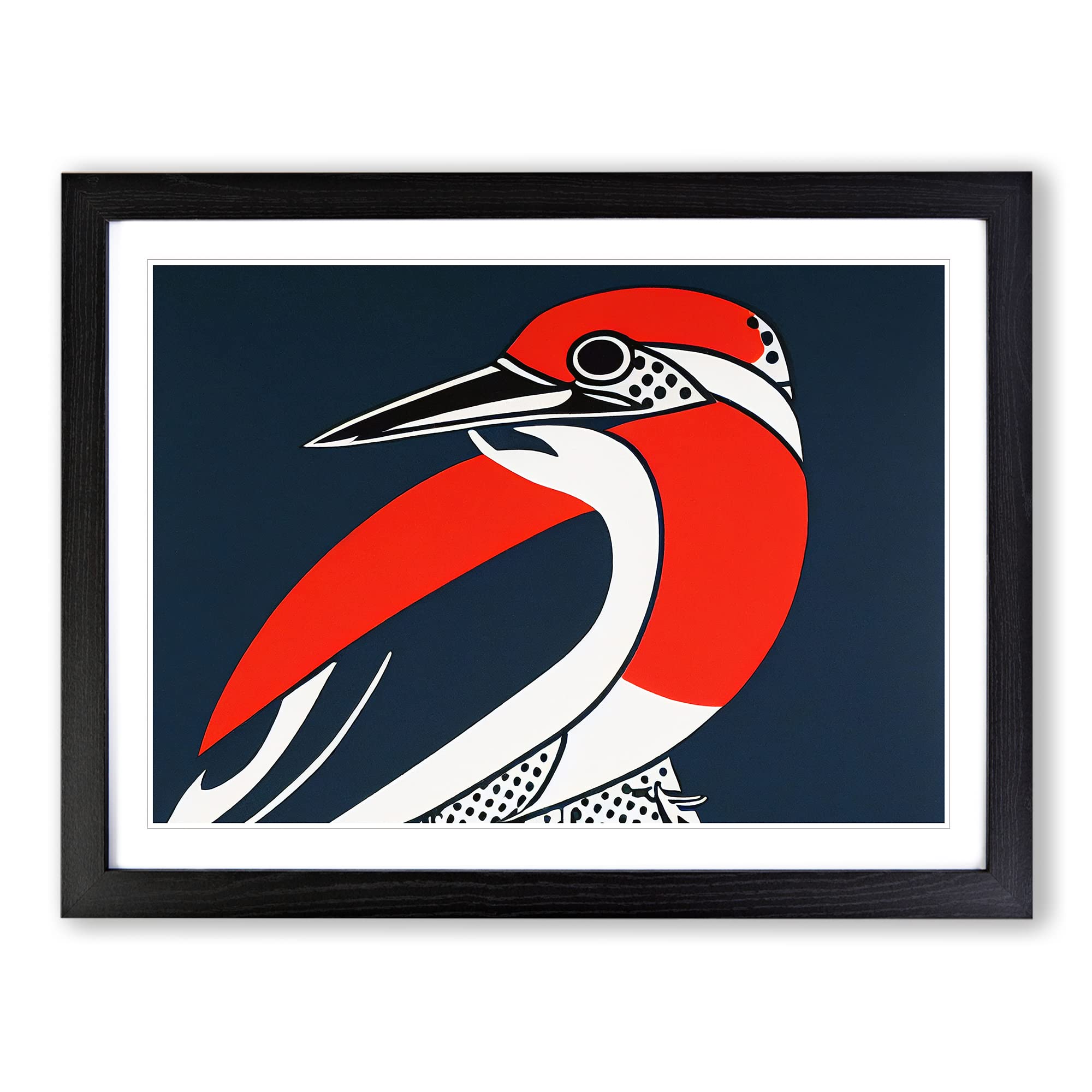 Delicious Kingfisher Bird Abstract Framed Print | A4 Black Framed Wall Art | Ready to Hang | Abstract Fantasy Picture | Living Room Bedroom Lounge Office