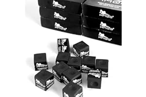 HMQQ Billiards Chalk,12 Pack of Billiard/Pool Cue Chalks(6 Colors Available)