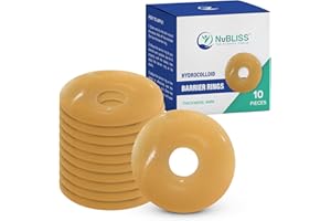 Premium Ostomy Barrier Rings NuBliss Ostomy Supplies - 10PCs 4mm Thick Stoma Rings Colostomy Supplies for Patients - Ultra Flexible and Moldable Hydrocolloid Adhesive Barrier Rings - 2x2 Inches