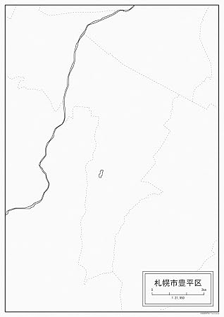 Amazon 札幌市豊平区の白地図 A1サイズ 2枚セット 地図 文房具 オフィス用品