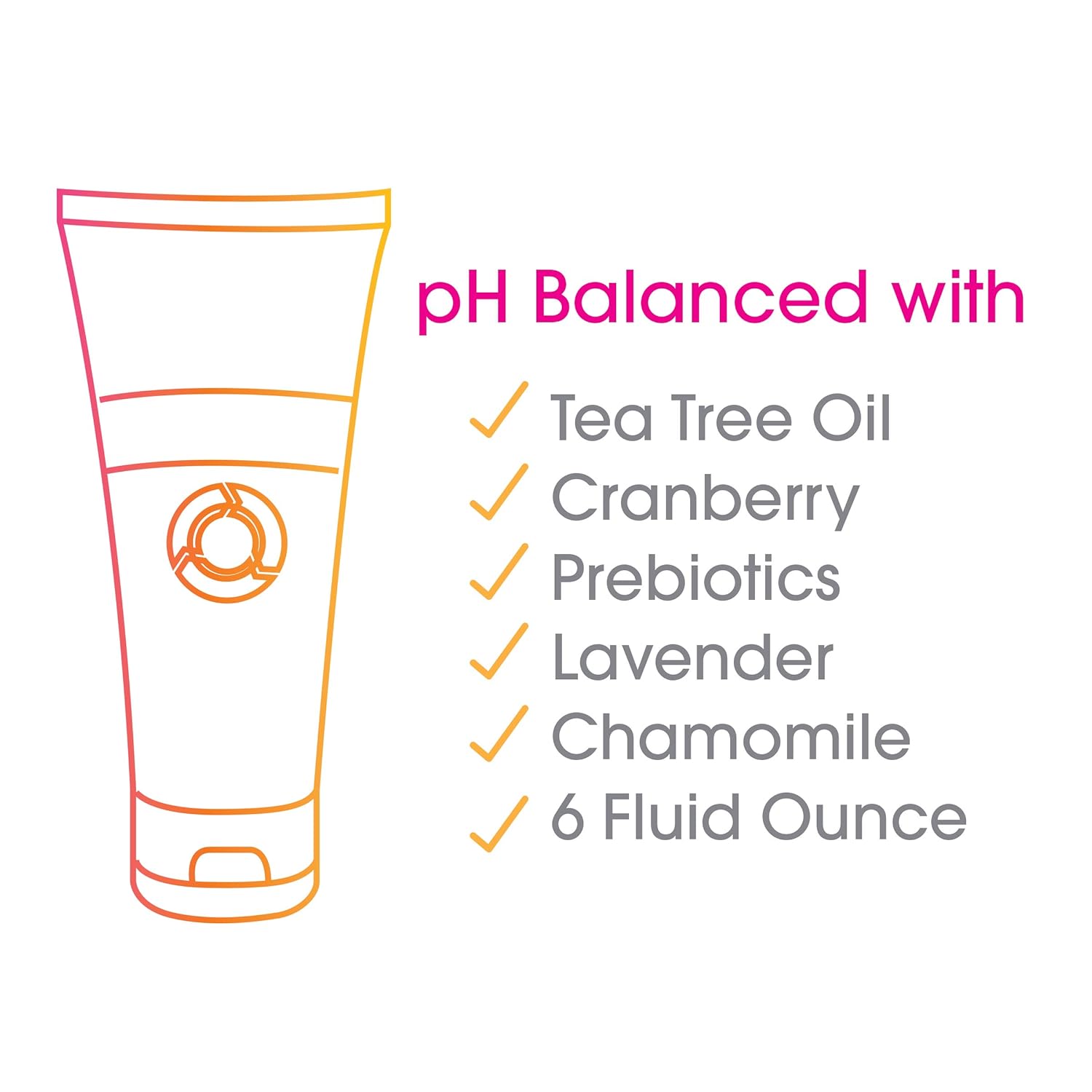 vH essentials Tea Tree Oil & Prebiotic Daily Intimate Feminine Wash - 6 fl oz Tube: Beauty