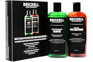 Brickell Men’s Daily Revitalizing Hair Care Routine, Mint and Tea Tree Oil Shampoo, Natural and Organic