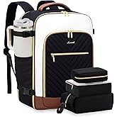 LOVEVOOK Large Travel Backpack for Women, TSA Carry on Backpack for Airplanes, 40L Personal Item Travel Bag for Women fits 17" Laptop,Waterproof Carry on Bag Airplane Approved with 3 Packing Cubes