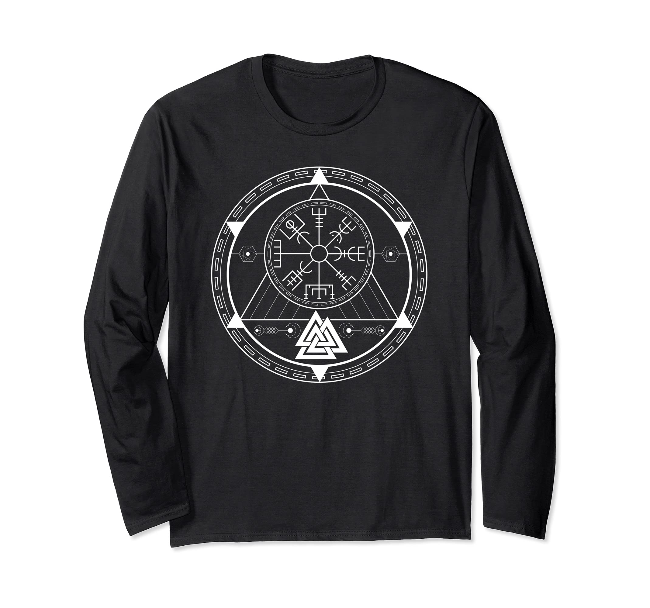 Celtic Viking Compass Vegvisir Rune Nordic Symbol Valknut Long Sleeve T-Shirt