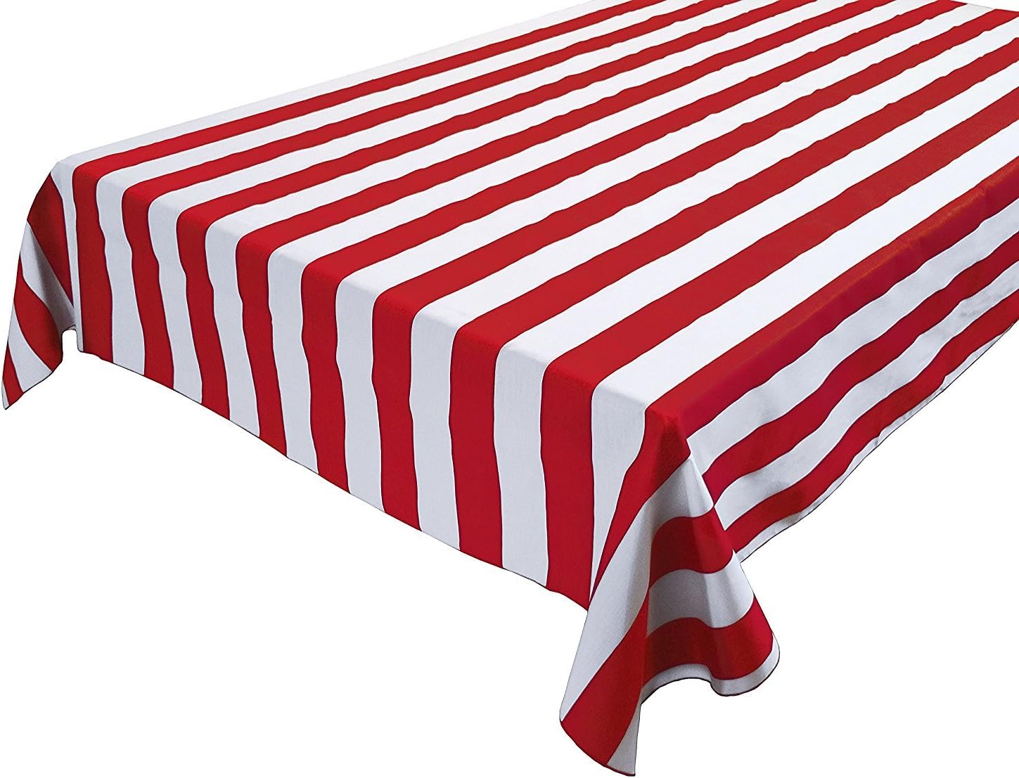 Best white red stripe table cloth