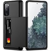 Nvollnoe for Samsung Galaxy S20 FE Case with Card Holder Black | Slim Dual Layer Heavy Duty Protective for Galaxy S20 FE Case,Hidden Card Slot Wallet Case for Samsung S20 FE
