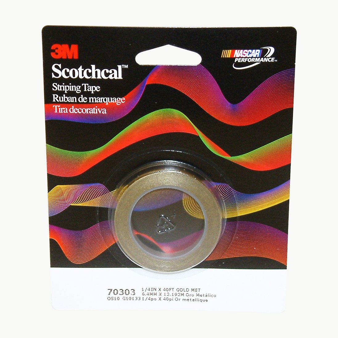 3M Scotchcal 70303 Gold Metallic Striping Automotive Tape - 1/4 in Width x 2 mil Thick [PRICE is per ROLL]