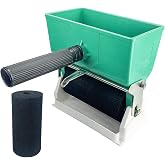6 Inch Portable Glue Applicator Roller with Paint Bucket Handheld Manual Adhesive Glue Spreader with 2 Foam Wheels for Carpenter Woodworking, 10.5oz(320ml)