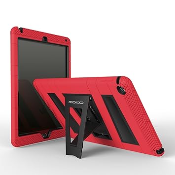 MoKo Hülle für Apple iPad Air 2 - Silikon + Schwarz hartem Polycarbonat Protector mit faltbarer Standplatz-Abdeckungs-Fall Ki