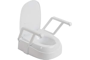 Drive Medical PreserveTech Universal Raised Toilet Seat with Handles, White