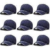 9 Pieces Vintage Washed Baseball Cap for Men Women Unisex Adjustable Distressed Dads Hat