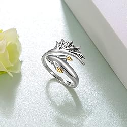Daixiya Dragon Ring 925 Sterling Silver Adjustable