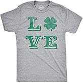 Mens Love Lucky Clover T Shirt Saint Patricks Day Shamrock St Patty Top Irish