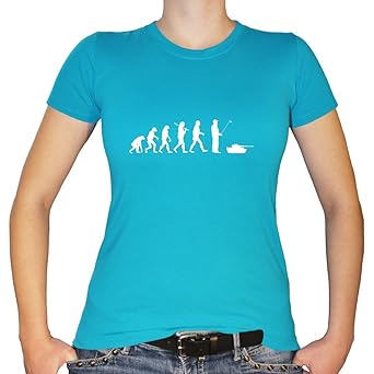 Shirtfun24 Damen Evolution RC Panzer Modellbau Fun T-Shirt