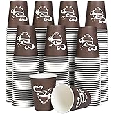 Clawsoff 300 Count 12 oz Paper Coffee Cups, Disposable Drinking Cups for Hot or Cold Beverage, 12 ounce Brown Coffee Cups for Party, Business, Travel, Picnic