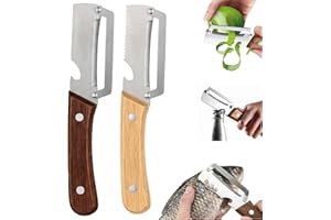 Multi-Functional Vegetable Peeler for Kitchen,Vegetable peelers Wooden Handle, 3-in-1 Premium-Grade Fruit & Vegetable Peeler 