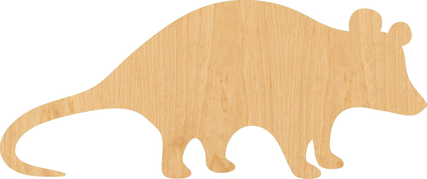 Mixed Media - Possum Laser Cut Out Wood Shape Craft Supply - 4 Inch