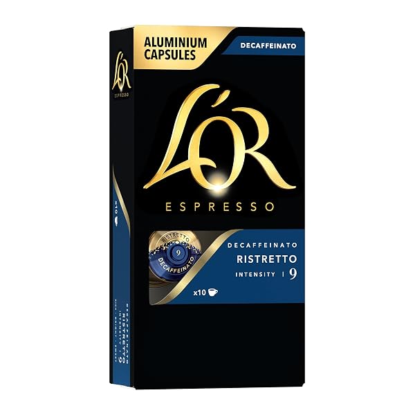 L’OR DECAF ESPRESSO CAPSULES, 10 COUNT DECAF RISTRETTO,...