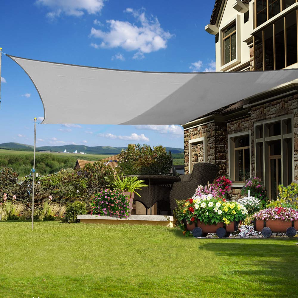Green Bay Rectangle Anti-UV Sun Shade Sail for Outdoor Garden, 2 x 3 m, Grey